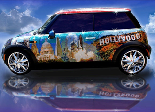 Illustration for article titled Mini Cooper Covered In One Million Swarovski Crystals... Is Proud To Be An American?